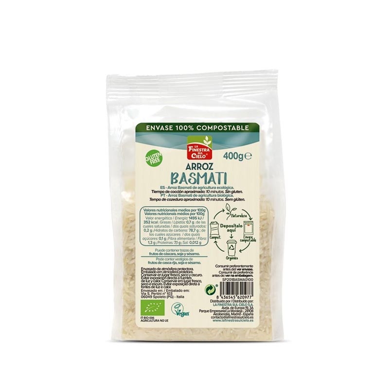 Arroz Basmati Pulido Bio 400Gr. la Finestra Sul Cielo